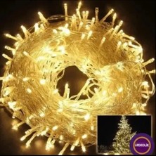 Nemere Yılbaşı Aydınlatması 100 LED Perde Hortum Sıcak Beyaz Işık