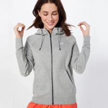 Nike Sportswear Essential Kadın Kapüşonlu Gri Sweatshirt 2024 Sezonsuz Düz Desenli Rahat Kesim