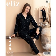 Eliz Waffle Düğmeli Pijama Takım