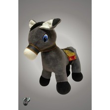 Sevimli Gri Peluş Sıpa (Eşek) Oyuncak – Yumuşak Dokulu, Semer Detaylı