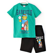 Dobakids Garfield Baskılı Erkek Çocuk Yazlık 2'li Takım 8-15 Yaş Yeşil 001-0001888