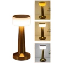 Pileli Store Kablosuz Renkli Masa ve Gece Lambası Altın Rengi Dokunmatik LED Lamba