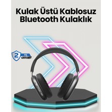 Pileli Store Bluetooth V5.0 Kablosuz Kulak Üstü Kulaklık | Katlanabilir Mikro USB Girişli