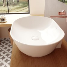 Freedom Books Geo 7427B003-0016 Oval Çanak Lavabo, 55 Cm, Beyaz