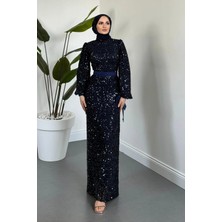 Merven Akyüz Vionelle Pul Payet Balık Abiye Lacivert