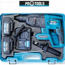 GVN PROTOOLS Profesyonel Akülü Darbeli Kırıcı & Delici Matkap Seti – Kömürsüz Motorlu, 48 V 2 Akü + Şarj Cihazlı