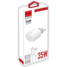 Yetty 35W Gan Hızlı Şarj Adaptörü Type-C To Type-C Kablolu Pd 3.0 3A Hızlı Şarj Cihazı
