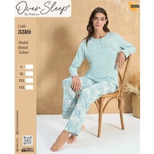 Sleep Poleren Mavi Modal Battal Pijama Takım