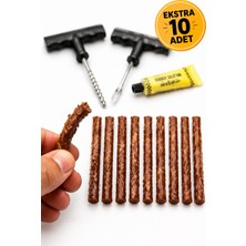 Medushop Lastik Tamir Kiti Seti 2 T Sap Aparat 3+10 Fitil Yapıştırıcı Oto Motosiklet Tamir Seti