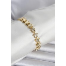 Hatıra Kutusu Pirinç Gold Renk Yıldız Model Kadın Bileklik - Lisinya