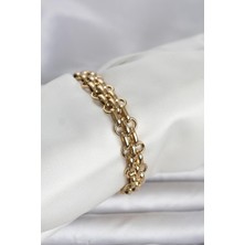 Hatıra Kutusu 316L Çelik Gold Renk Hasır Zincir Model Kadın Bileklik - Lisinya