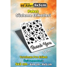 Sb Store Teşekkür Etiketi Thank You Ambalaj Hediye Süsleme Etiketi Model 107 - 95 Adet 5cm