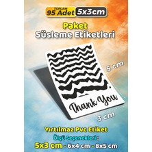 Sb Store Teşekkür Etiketi Thank You Ambalaj Hediye Süsleme Etiketi Model 108 - 95 Adet 5cm
