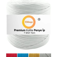 Chibago Penye İp Beyaz Premium Yumuşak ve Esnek - 650 Gr 130 Mt Örgü İpi - Puset ve Çanta Yapımı İçin