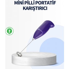 Pileli Store Mini Pilli Portatif Karıştırıcı – Cappuccino Latte Frappe ve Kahve Köpürtücü