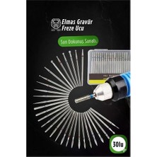 Flamex 30'lu Elmas Gravür Freze Ucu Seti | Dre Mel Uyumlu Metal Cam Ahşap Işleme 722925