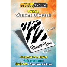 Sb Store Teşekkür Etiketi Thank You Ambalaj Hediye Süsleme Etiketi Model 102 - 95 Adet 5cm