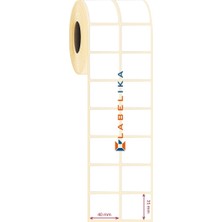Labelika 40 mm x 35 mm Kuşe Etiket (Ruloda 2500 Adet) 2 'li Yanyana