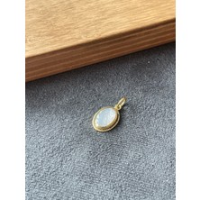 Aida Jewelss 925 Ayar Gümüş Sedef Taşlı Tasarım Gümüş Kolye  Ucu
