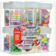 Kısmet Hırdavat Fixpoint Boncuk 12 Model Mix P-0134 12'li Paket