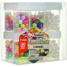 Kısmet Hırdavat Fixpoint Boncuk 8mm 3 Model Mix P-0103 12'li Paket