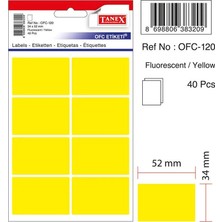 Taneks Tanex Ofis Etiket OFC-120 Flo Sarı 5 Adet