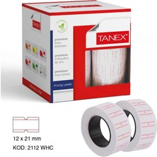 Taneks Tanex F.etiketi 12X21 Çizgili Beyaz 800'LÜ 12'li Paket