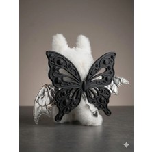 Pop Mart Sadece Kanat Dekoratif Kelebek Labubu Oyuncak Çocuk Aksesuar – Uyumlu 3D Baskı Figür Kanadı Siyah