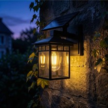 Usin Güneş Enerjili Bahçe Ev Balkon Teras Apartman Giriş Aydınlatması Lambası Solar Aplik Fener Armatür