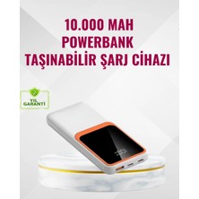 Pazarcan 10000 Mah – Çift USB Çıkışlı, Type-C Girişli, Beyaz Tasarım