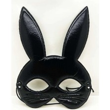 Nemere Siyah Renk Kumaş Malzemeden Imal Eva Tavşan Maskesi 19X15 cm