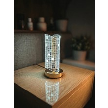 Vezza Home Modern 3 Renkli Kristal Görünümlü LED Masa Lambası - Gün Işığı, Beyaz, Karışık Işık Modlu Dekoratif Gece Lambası