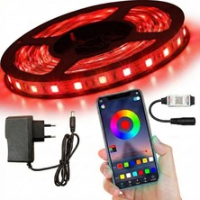 Genelec 4 Metre Rgb Şerit LED Seti - Bluetooth Uygulama Kontrollü - Müziğe Duyarlı 5050 3 Çipli Tak Çalıştır