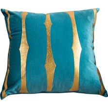 Diva Home Kadife Suni Deri Detaylı Dekoratif Kırlent Kılıfı 43X43 cm – Şık Salon Yastığı