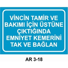 Outdoor One İŞ GÜVENLİĞİ UYARI LEVHASI 1 ADET PVC 21 X 29CM