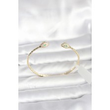 Pazarcan Pirinç Gold Renk Yılan Model Bileklik