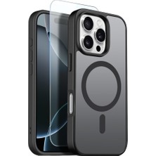 Teleplus iPhone 16 Pro Kılıf Babet Translucent Mat Msafe Şarj Özellikli Kapak + Ekran Koruyucu