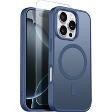 Teleplus iPhone 16 Pro Max Kılıf Babet Translucent Mat Msafe Şarj Özellikli Kapak + Ekran Koruyucu