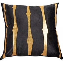 Diva Home Kadife Suni Deri Detaylı Dekoratif Kırlent Kılıfı 43X43 cm – Şık Salon Yastığı