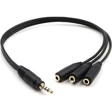 Zibox Kulaklık Çoklayıcı 3.5 Mm Erkek X 1/3 Stereo Dişi X 3 - 30 Cm Y Kablo