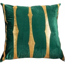 Diva Home Kadife Suni Deri Detaylı Dekoratif Kırlent Kılıfı 43X43 cm – Şık Salon Yastığı