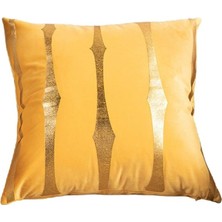 Diva Home Kadife Suni Deri Detaylı Dekoratif Kırlent Kılıfı 43X43 cm – Şık Salon Yastığı