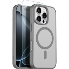 Teleplus iPhone 16 Pro Max Kılıf Babet Translucent Mat Msafe Şarj Özellikli Kapak + Ekran Koruyucu