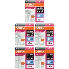 Avarson (5 Adet) Ledvance 6,9W GÜNIŞIĞI-ILIK Beyaz (4000K) GU10 Duylu LED Spot Ampul