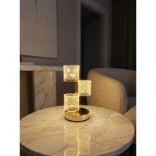 Vezza Home 3 Renk Modlu Kristal Görünümlü Dokunmatik Masa Lambası - Gün Işığı / Beyaz / Karışık Renk Seçenekli Dekoratif Gece Lambası