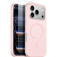 Teleplus iPhone 17 Pro Max Kılıf Babet Translucent Mat Msafe Şarj Özellikli Kapak + Ekran Koruyucu