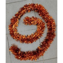 İrem Parti Dükkanı Yılbaşı Garland Sim Ağaç Süs Boyun Süsü Bakır Renk 10 cm x 2 Metre 1 Adet