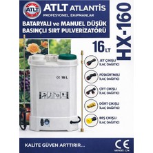 Atl Atlantis 16 Litre Akülü Ilaçlama Pompası Sırt Tipi Şarjlı Ilaçlama Püskürtme Bataryalı Manuel Pulverizatörü
