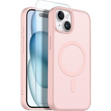 Teleplus iPhone 15 Kılıf Babet Translucent Mat Msafe Şarj Özellikli Kapak + Ekran Koruyucu