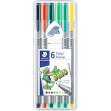 Staedtler 334 SB6CS10 Triplus Fineliner Dino 0.3 mm 6'lı Set Karışık Renk